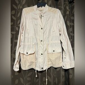 Max Jeans Cream Eyelet Utility Jacket